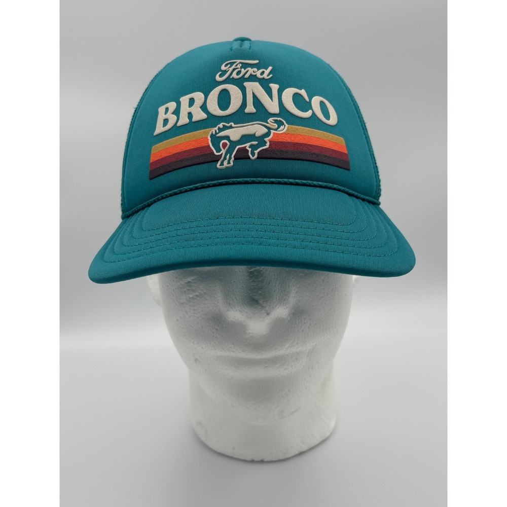 American Needle Mens OSFM Trucker Hat Teal Ford Bronco Retro Mesh Snapback